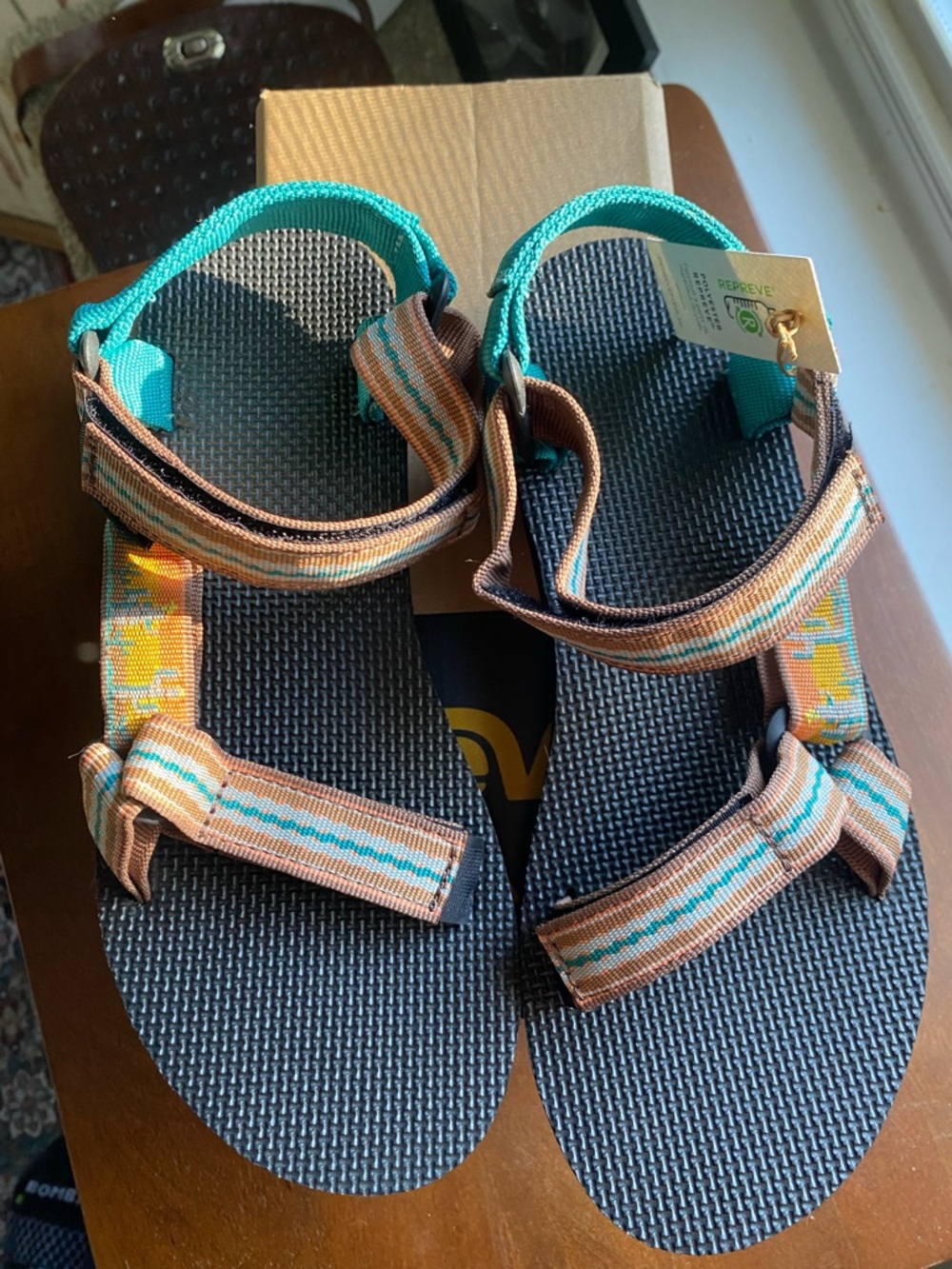 Teva Women's Original Universal Sandals in Black, Brown & Teal - Picture 2 of 8